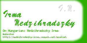 irma medzihradszky business card